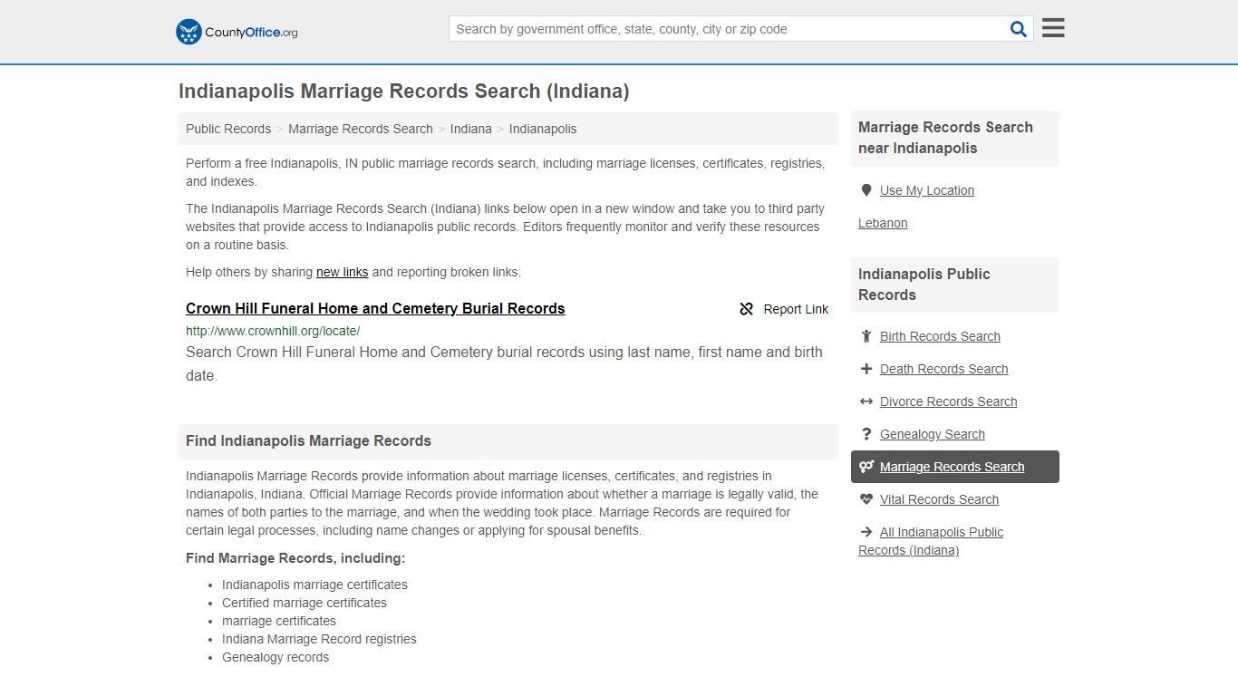 Marriage Records Search - Indianapolis, IN (Marriage Licenses ...